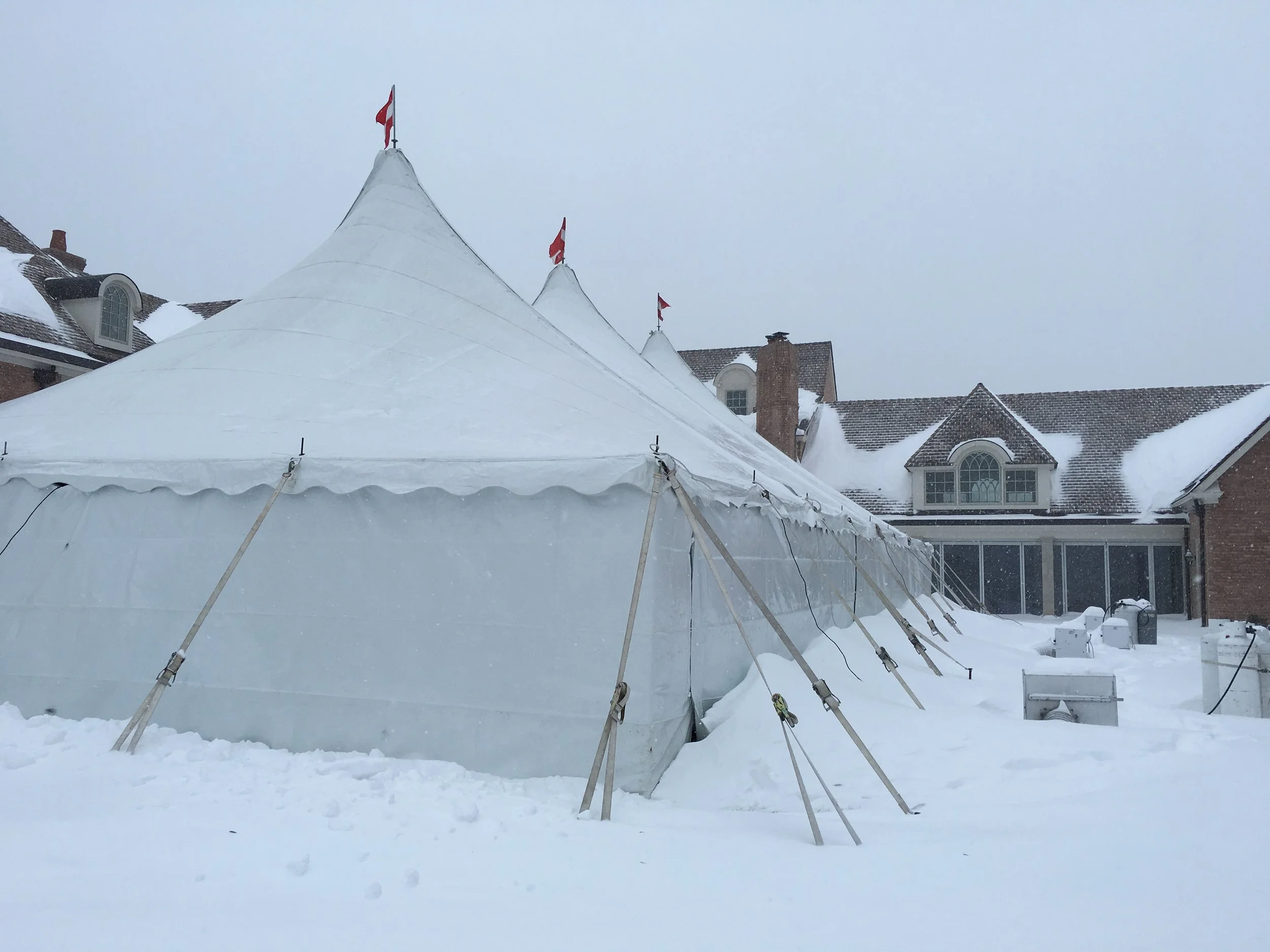 Heated sales event tents